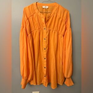 Entro Vibrant Orange Button-Down Shirt